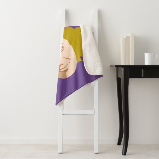 Willy Wonka Stenciled Face Graphic Sherpadecke (Beispiel)