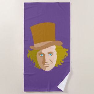 Willy Wonka Stenciled Face Graphic Strandtuch