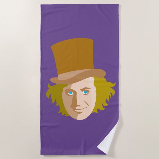 Willy Wonka Stenciled Face Graphic Strandtuch (Vorderseite)