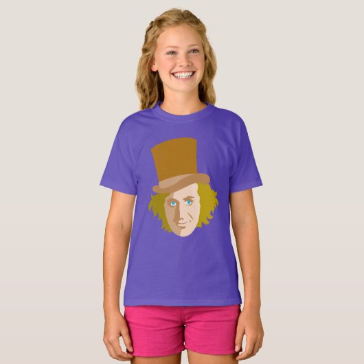 Willy Wonka Stenciled Face Graphic T-Shirt (Vorne ganz)