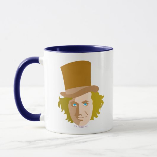 Willy Wonka Stenciled Face Graphic Tasse (Links)