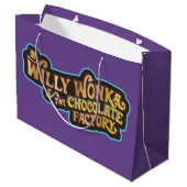 Willy Wonka und das Logo der Schokoladenfabrik Große Geschenktüte (Rückseite Schrägansicht)