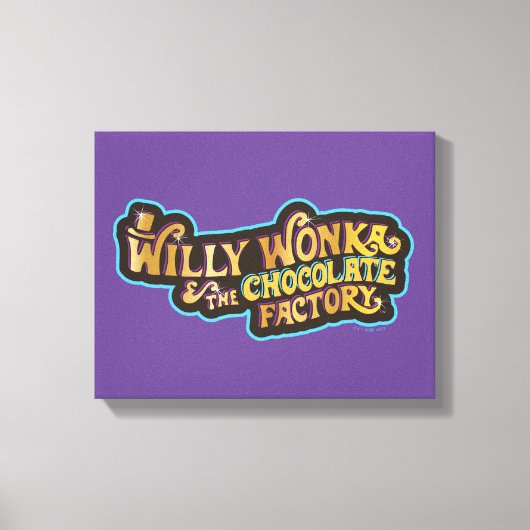 Willy Wonka und das Logo der Schokoladenfabrik Leinwanddruck (Vorderseite)