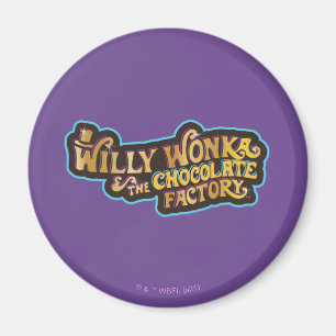 Willy Wonka und das Logo der Schokoladenfabrik Magnet