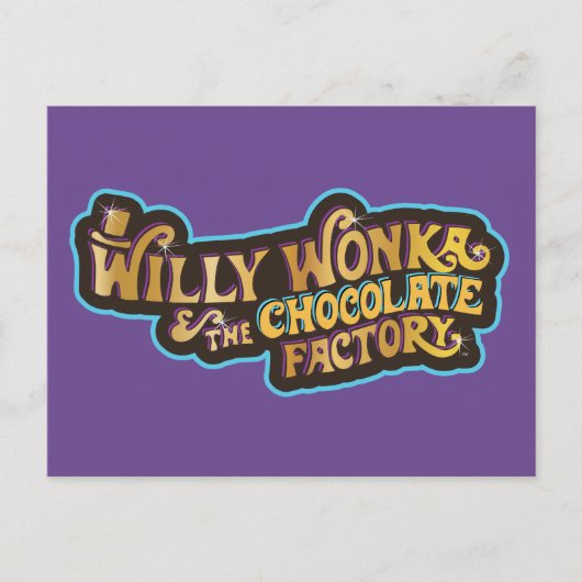Willy Wonka und das Logo der Schokoladenfabrik Postkarte (Vorderseite)