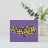Willy Wonka und das Logo der Schokoladenfabrik Postkarte (Stehend Vorderseite)