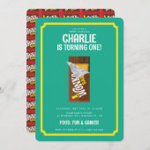 Willy Wonka und die Schokoladenfabrik zum Geburtst Einladung (Vorne/Hinten)