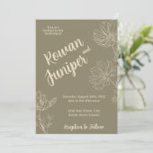 Willy Yours Rustic Boho Wedding Einladung (Stehend Vorderseite)