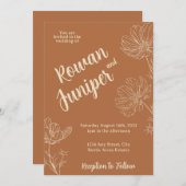Willy Yours Rustic Boho Wedding Einladung (Vorne/Hinten)