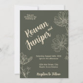 Willy Yours Rustic Boho Wedding Einladung (Vorderseite)