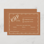 Willy Yours Rustic Boho Wedding RSVP Card (Vorne/Hinten)