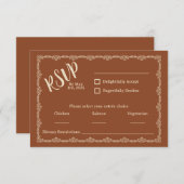 Willy Yours Rustic Boho Wedding RSVP Card (Vorne/Hinten)