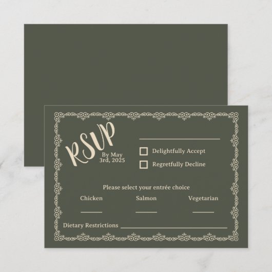 Willy Yours Rustic Boho Wedding RSVP Card (Vorne/Hinten)