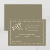 Willy Yours Rustic Boho Wedding RSVP Card Karte (Vorne/Hinten)