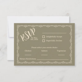Willy Yours Rustic Boho Wedding RSVP Card Karte