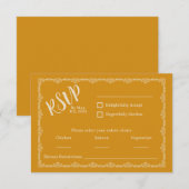 Willy Yours Rustic Boho Wedding RSVP Card Karte (Vorne/Hinten)