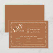 Willy Yours Rustic Boho Wedding RSVP Card Karte (Vorne/Hinten)