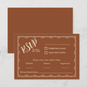 Willy Yours Rustic Boho Wedding RSVP Card Karte (Vorne/Hinten)