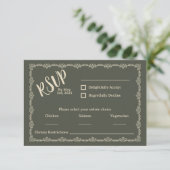 Willy Yours Rustic Boho Wedding RSVP Card Karte (Stehend Vorderseite)