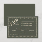 Willy Yours Rustic Boho Wedding RSVP Card Karte (Vorne/Hinten)