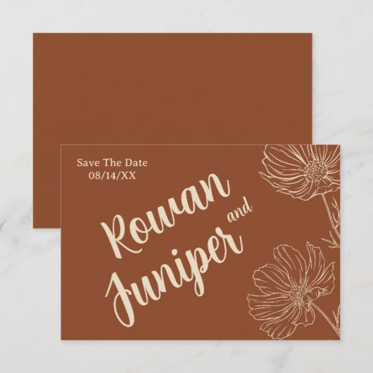 Willy Yours Rustic Boho Wedding Save the Date (Vorne/Hinten)