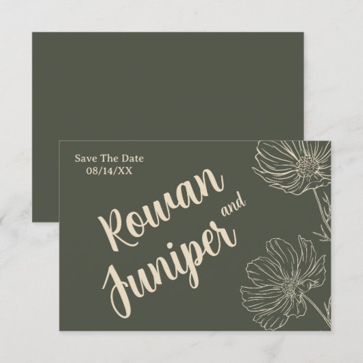 Willy Yours Rustic Boho Wedding Save the Date (Vorne/Hinten)
