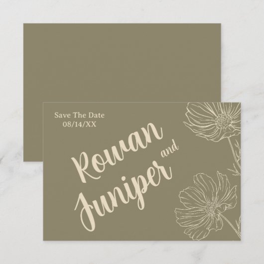Willy Yours Rustic Boho Wedding Save the Date (Vorne/Hinten)