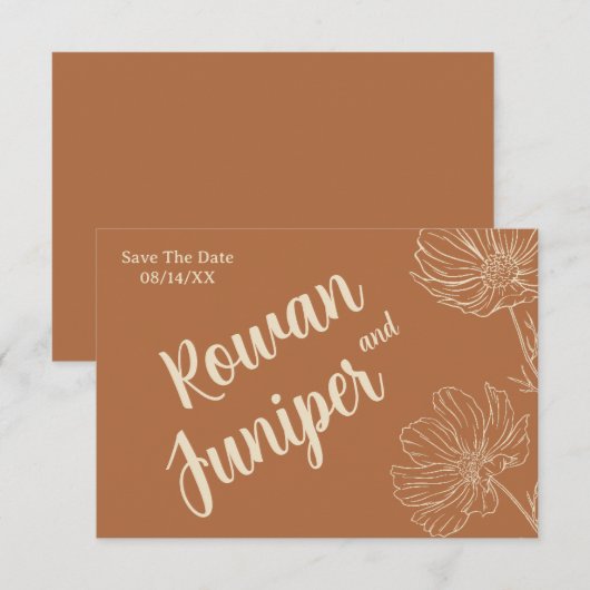 Willy Yours Rustic Boho Wedding Save the Date (Vorne/Hinten)