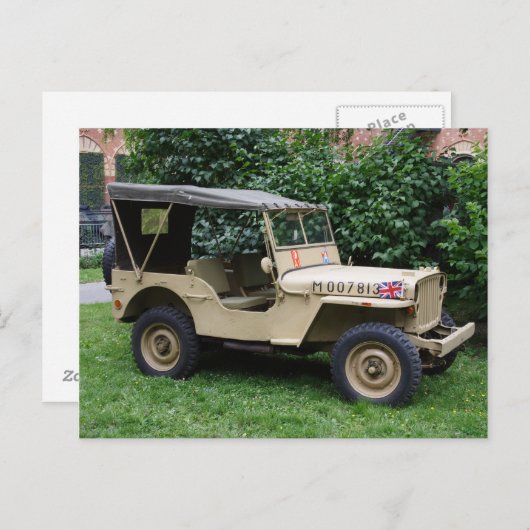 Willys Jeep Postkarte (Vorne/Hinten)