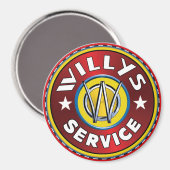Willys overland jeep service magnet (Vorderseite/Rückseite)
