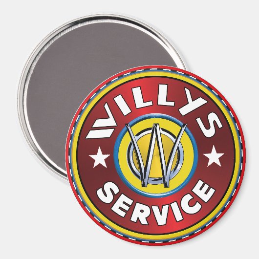 Willys overland jeep service magnet (Vorderseite/Rückseite)