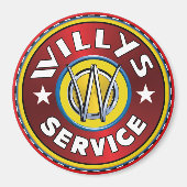 Willys overland jeep service magnet (Vorne)
