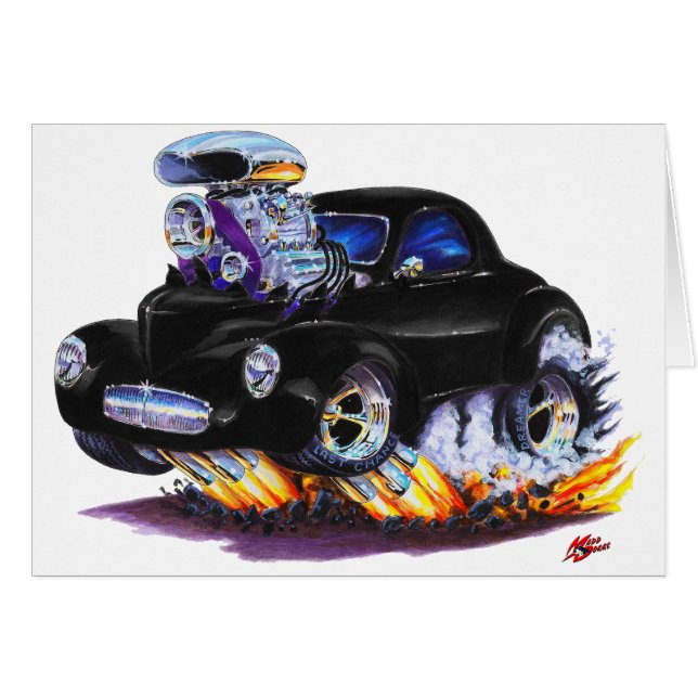 Willys schwarzes Auto 1941 (Vorderseite (Horizontal))