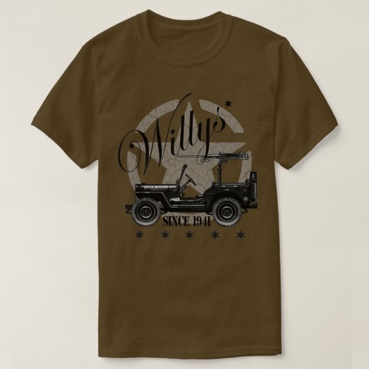 Willys US Military Off Road Vehicle  T-Shirt (Design vorne)