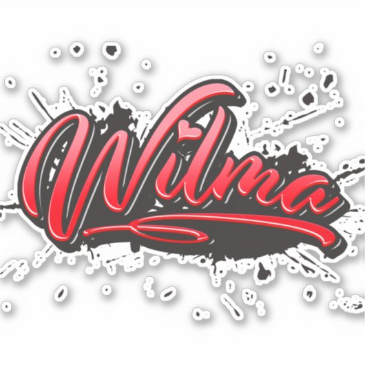 Wilma red Heart Graffiti Aufkleber Sticker (Vorderseite)