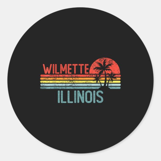 Wilmette Illinois Funny Usa City Trip Home Roots Runder Aufkleber (Vorderseite)