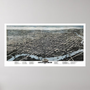 Wilmington, DE Panoramic Karte - 1874 Poster