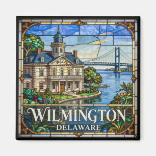 Wilmington Delaware Buntglasarchitektur 🏛️ Magnet