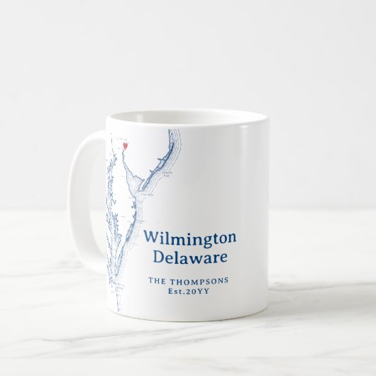 Wilmington Delaware Geschenk Kaffeetasse (Vorderseite Links)
