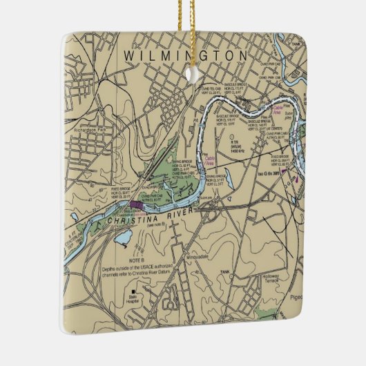 Wilmington Delaware Map Keramikornament (Rechts)