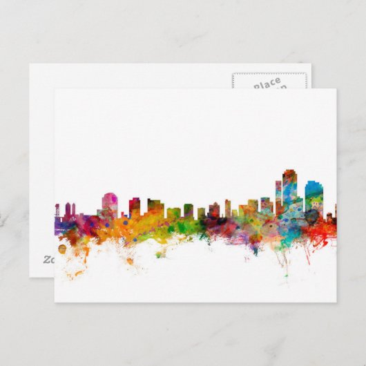 Wilmington Delaware Skyline Postkarte (Vorne/Hinten)