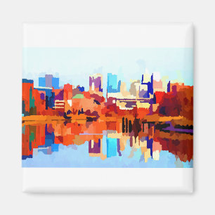 Wilmington Delaware Skyline von Jon Baran Magnet