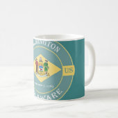 Wilmington Delaware Vintage Tasse (VorderseiteRechts)