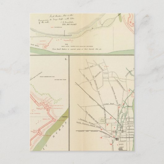 Wilmington, Ft Caswell, Smiths Insel Augusta Postkarte (Vorderseite)