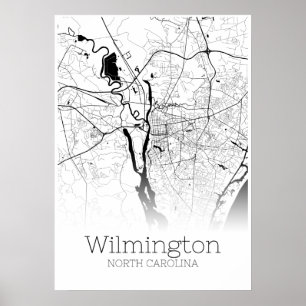 Wilmington Map - North Carolina - City Map Poster