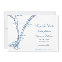 Wilmington NC Karte Navy Blau