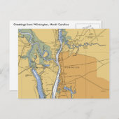 Wilmington, NC Nautical Chart Postcard Postkarte (Vorne/Hinten)