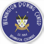 Wilmington Rowing Centre Round Vinyl Sticker Blue (Vorderseite)