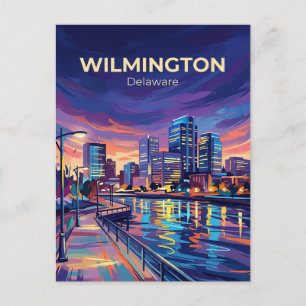 Wilmington Skyline & Christina River USA Postkarte