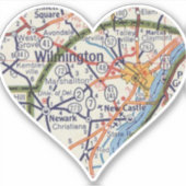 Wilmington Vintag Map Aufkleber (Vorderseite)